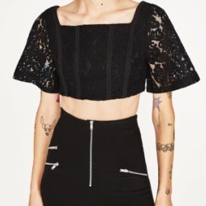 SALE‼️ Zara Lace Crop Top- Black