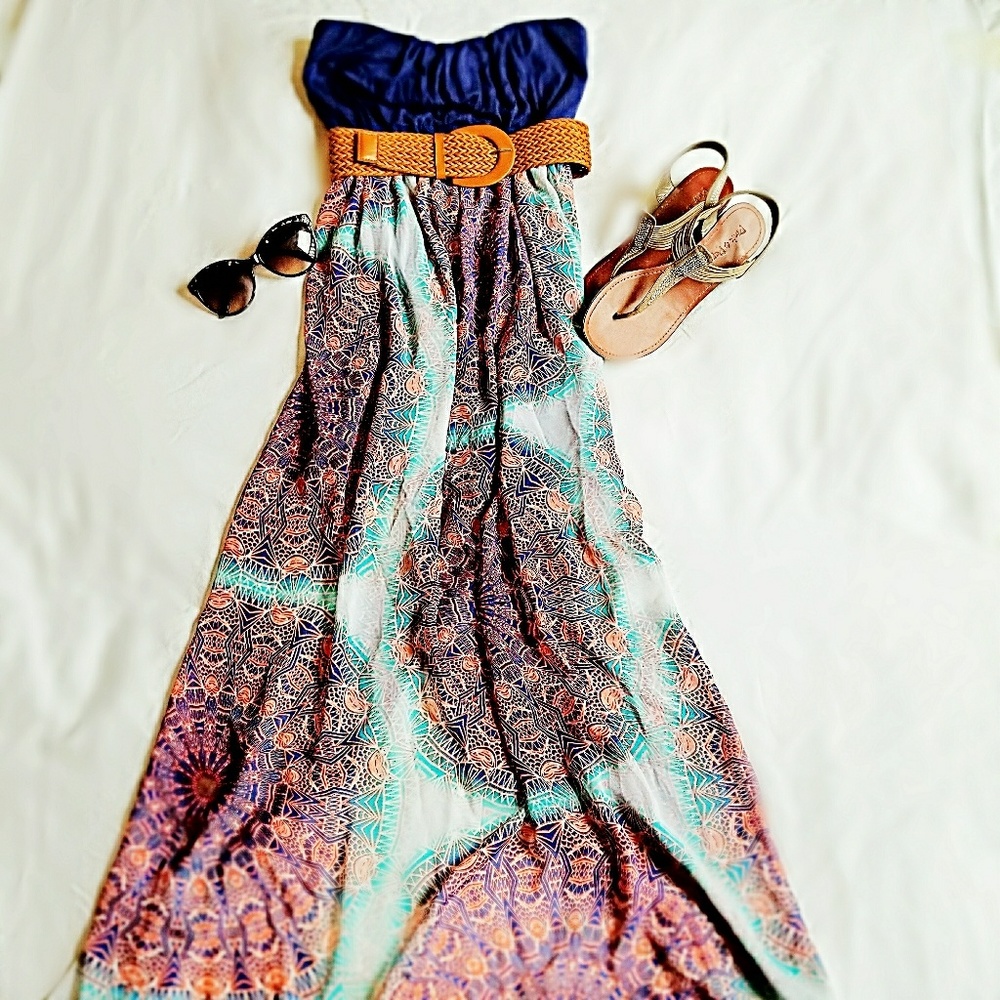 Lily Rose🌷Strapless Boho Maxi