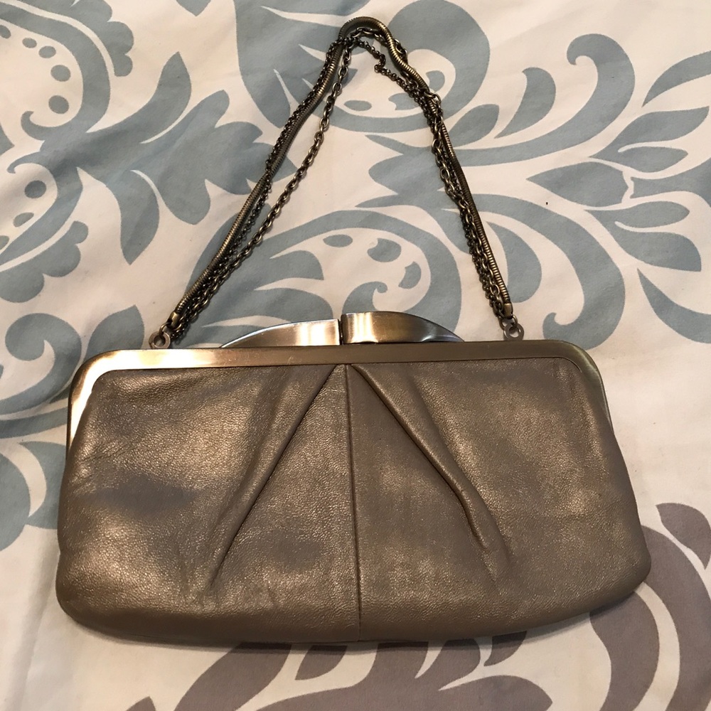 Hobo pewter Wallet Clutch with chain strap