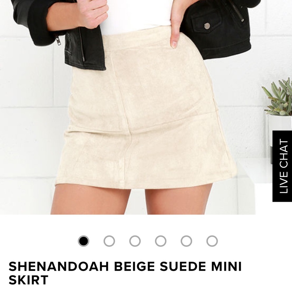 Lulus beige suede mini skirt, Size L NEW W TAGS