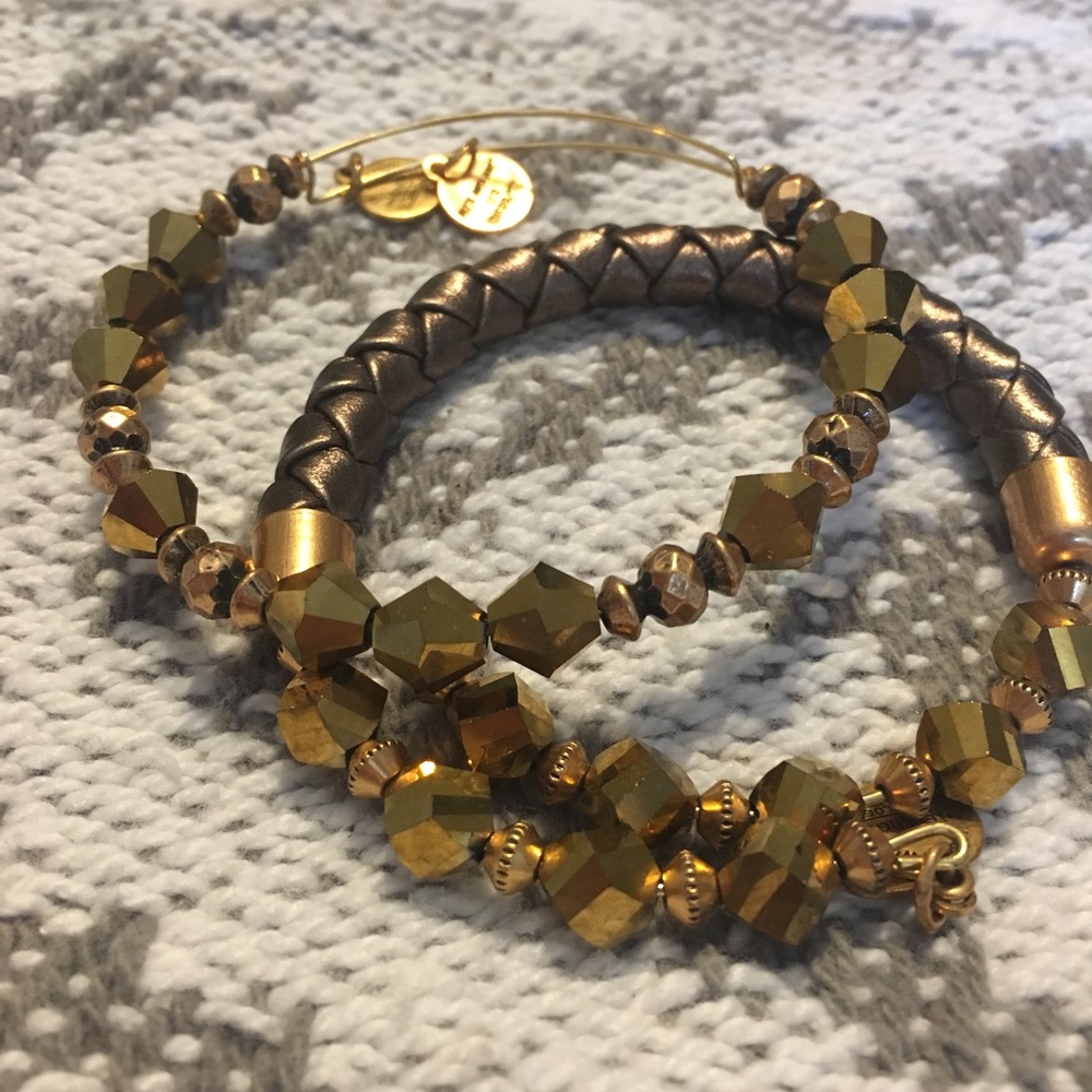 Alex & Ani Set of 2 Gold Wrap/ Bangle