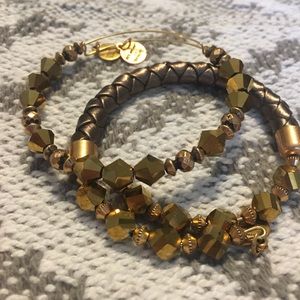 Alex & Ani Set of 2 Gold Wrap/ Bangle