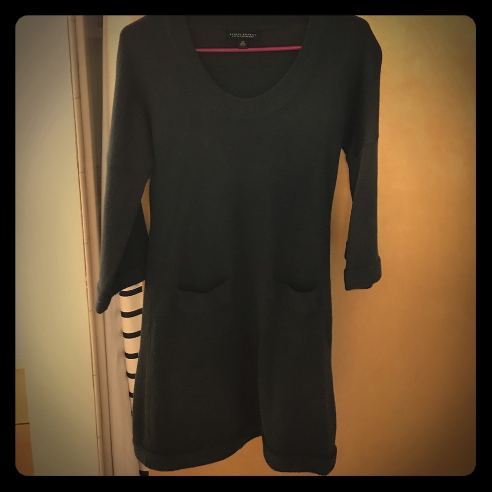 Sweater dress with bell sleeves