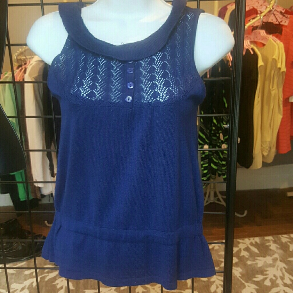 Navy Sweater Tank