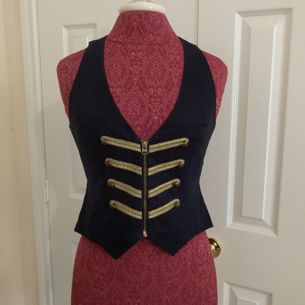 Nautical themed navy vest