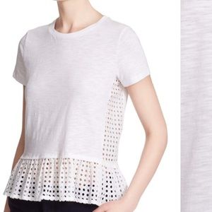 Kate Spade Peplum White Eyelet Top