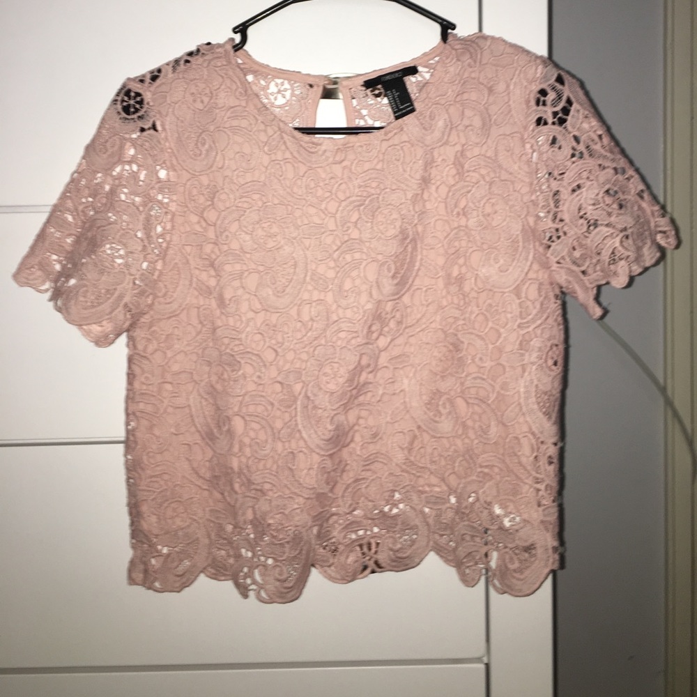 Light pink cropped floral top