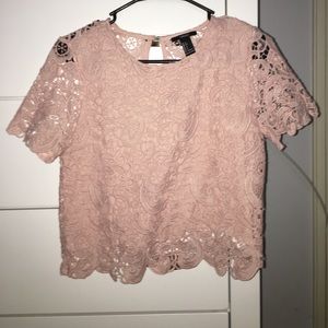 Light pink cropped floral top