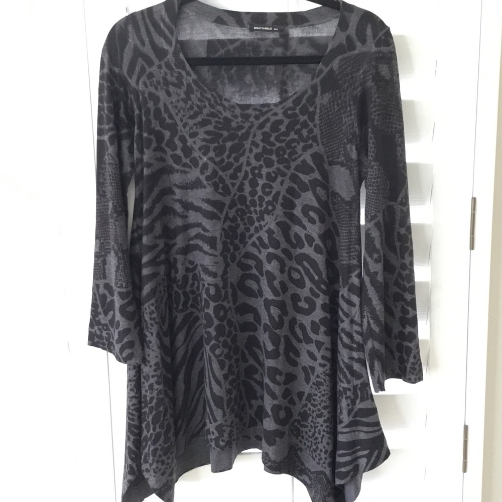 Animal print tunic top
