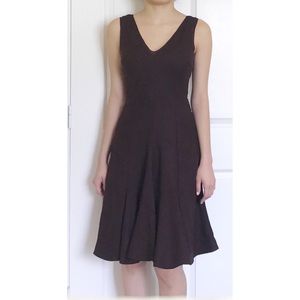 Calvin Klein Deep Plum A Line V Neck Dress