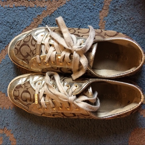 Gold Guess Sneakers - Picture 1 of 7