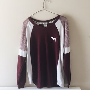Maroon VICTORIA'S SECRET PINK Varsity Crew