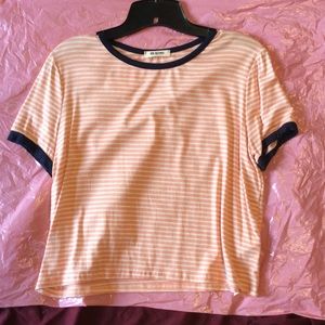 Pink striped t shirt
