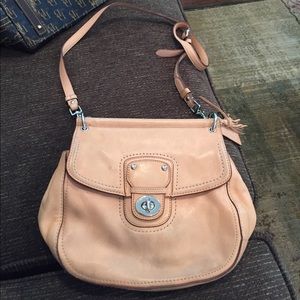 Natural Coach Cross Body Flat Bag