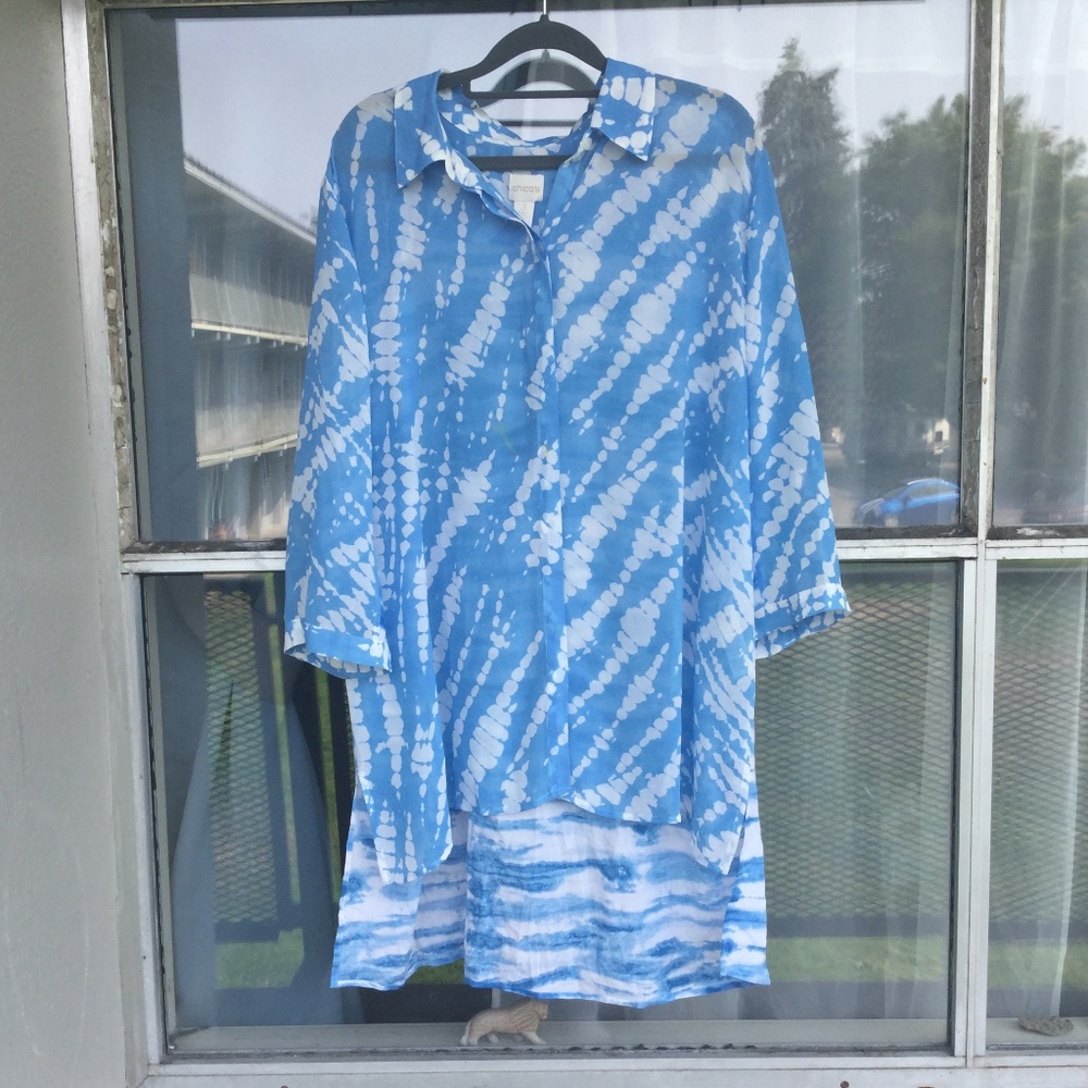 Chico's Beautiful Flowing Tunic w/ Long Back Sz. 3