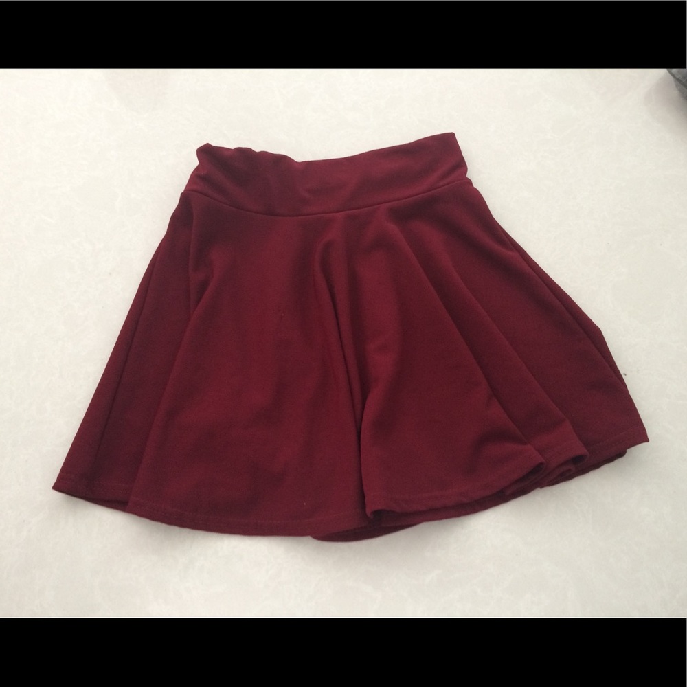 maroon circle skirt