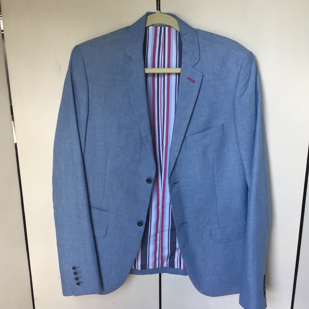 Paisley and Gray Light Blue Blazer (M)