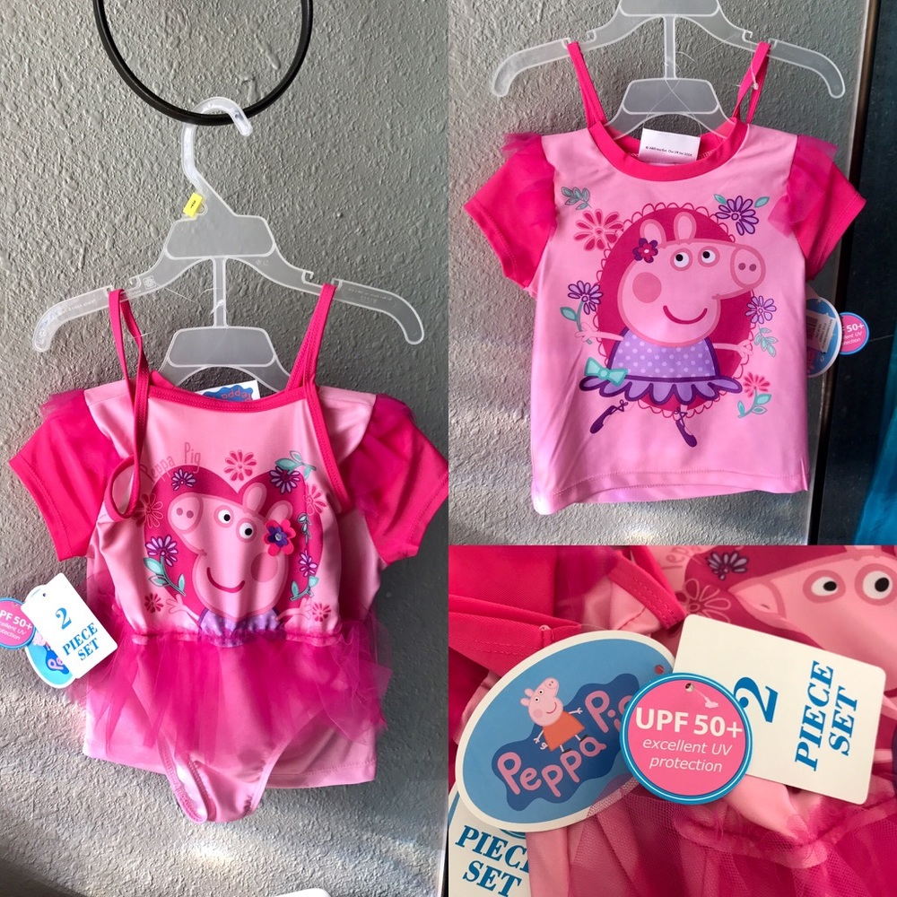 Peppa Pig Swim Set Swimsuit & Rashguard