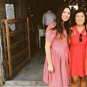 Pink Asos midi dress