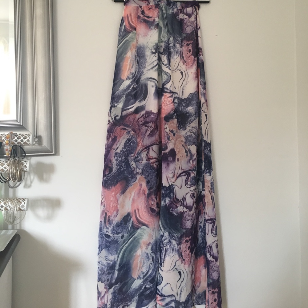 Marbled maxi skirt