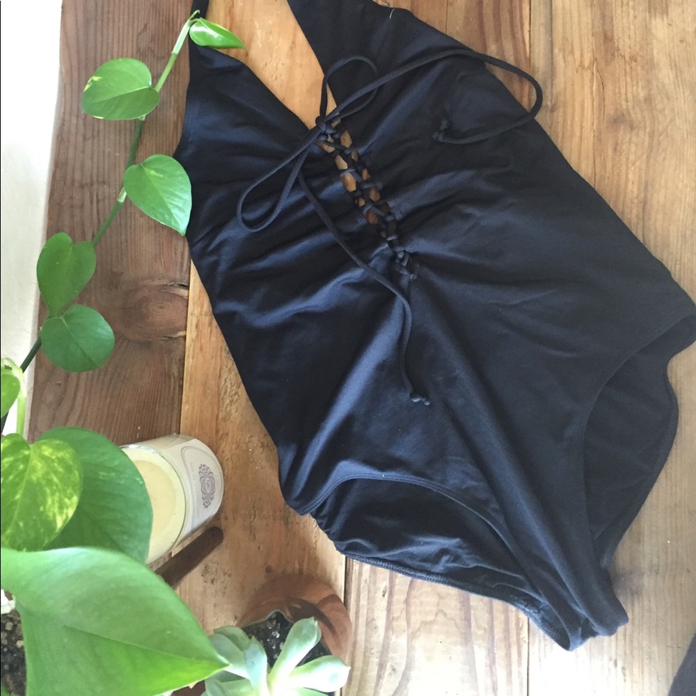 Zara Lace Up One Piece Swim Suit