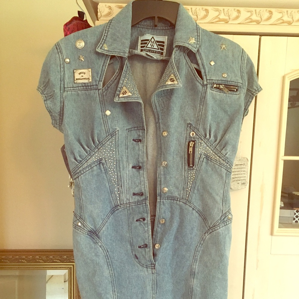Vintage jean dress trendy style!