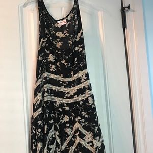 Free people black floral slip