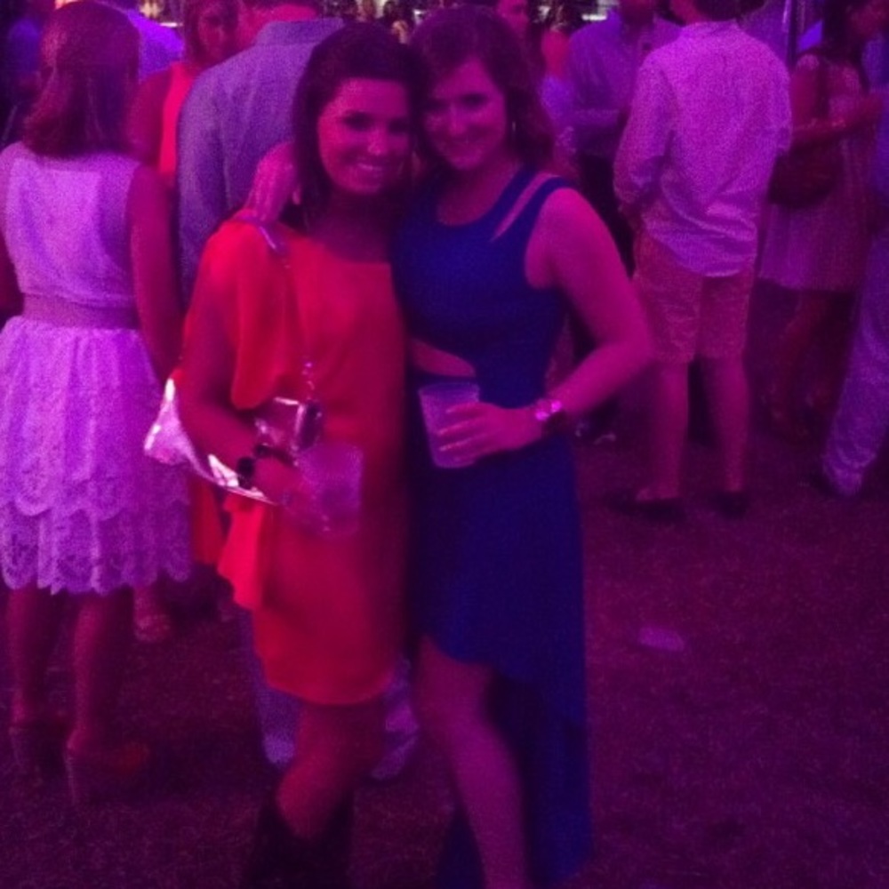 Midnight Blue High-Low Cutout Dress