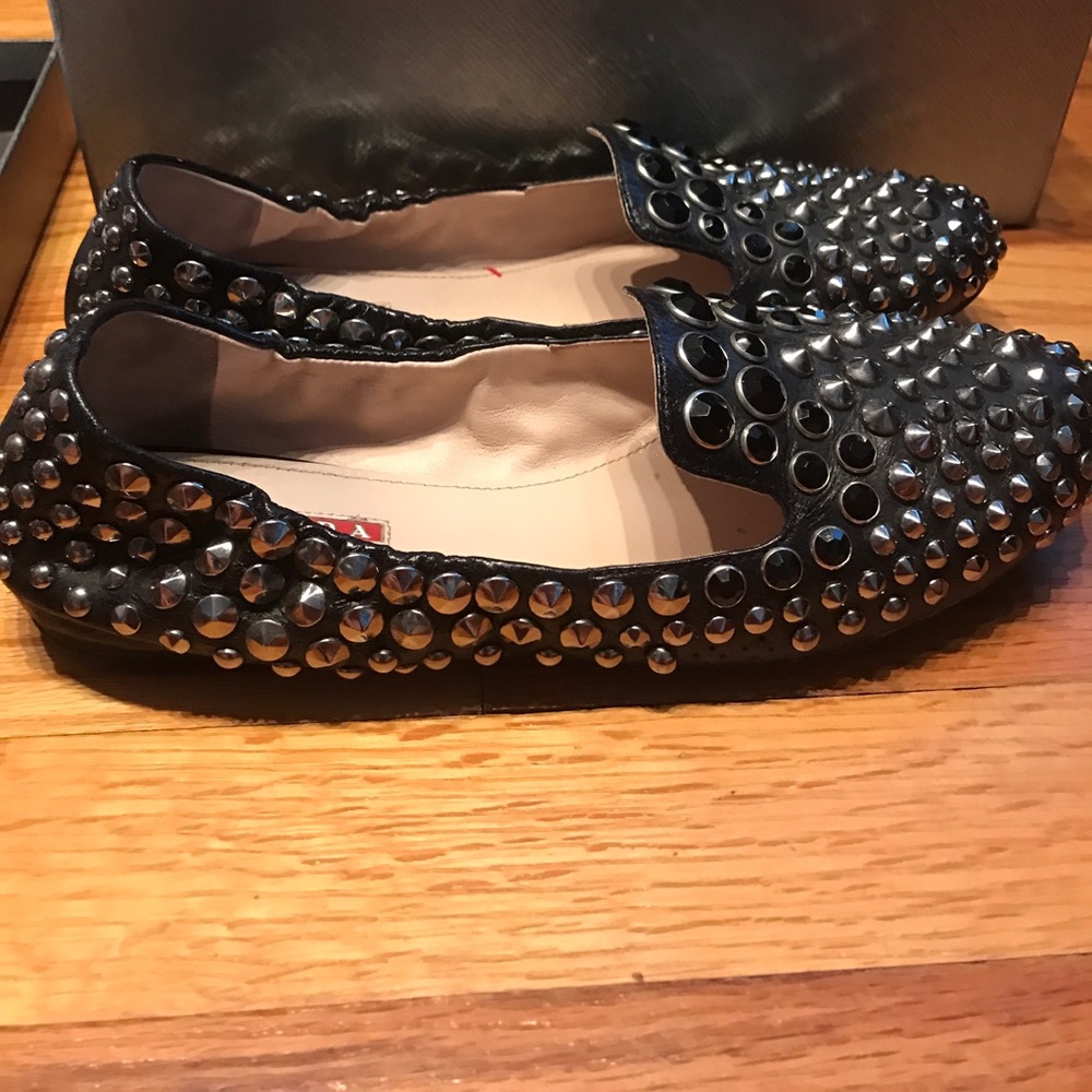 Prada Studded Loafers - Picture 2 of 5
