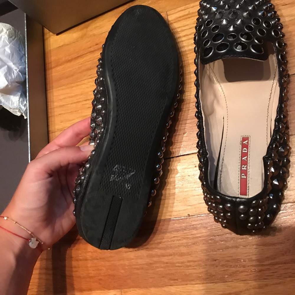 Prada Studded Loafers - Picture 4 of 5