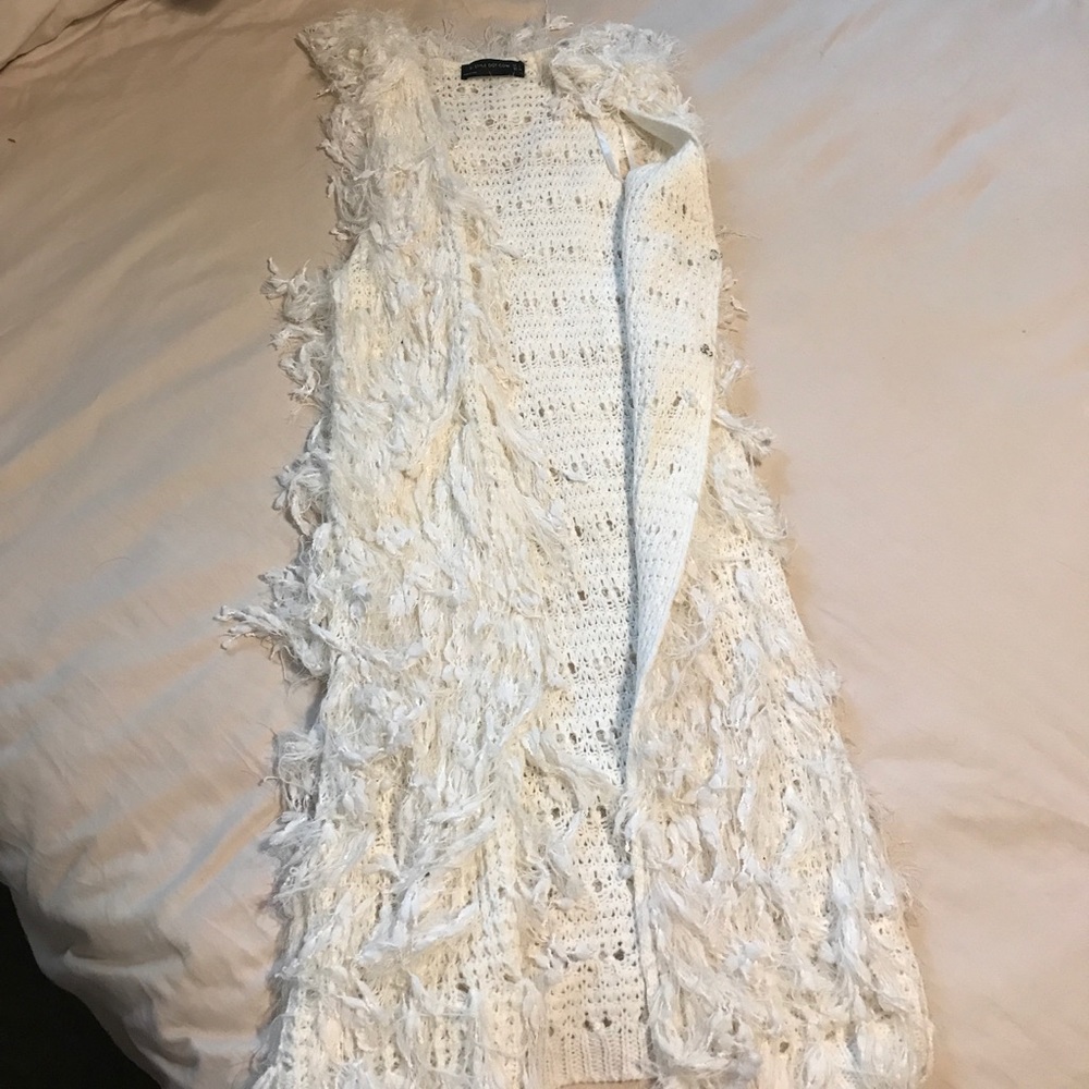 Long furry vest