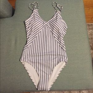 Strappy Striped One-Piece