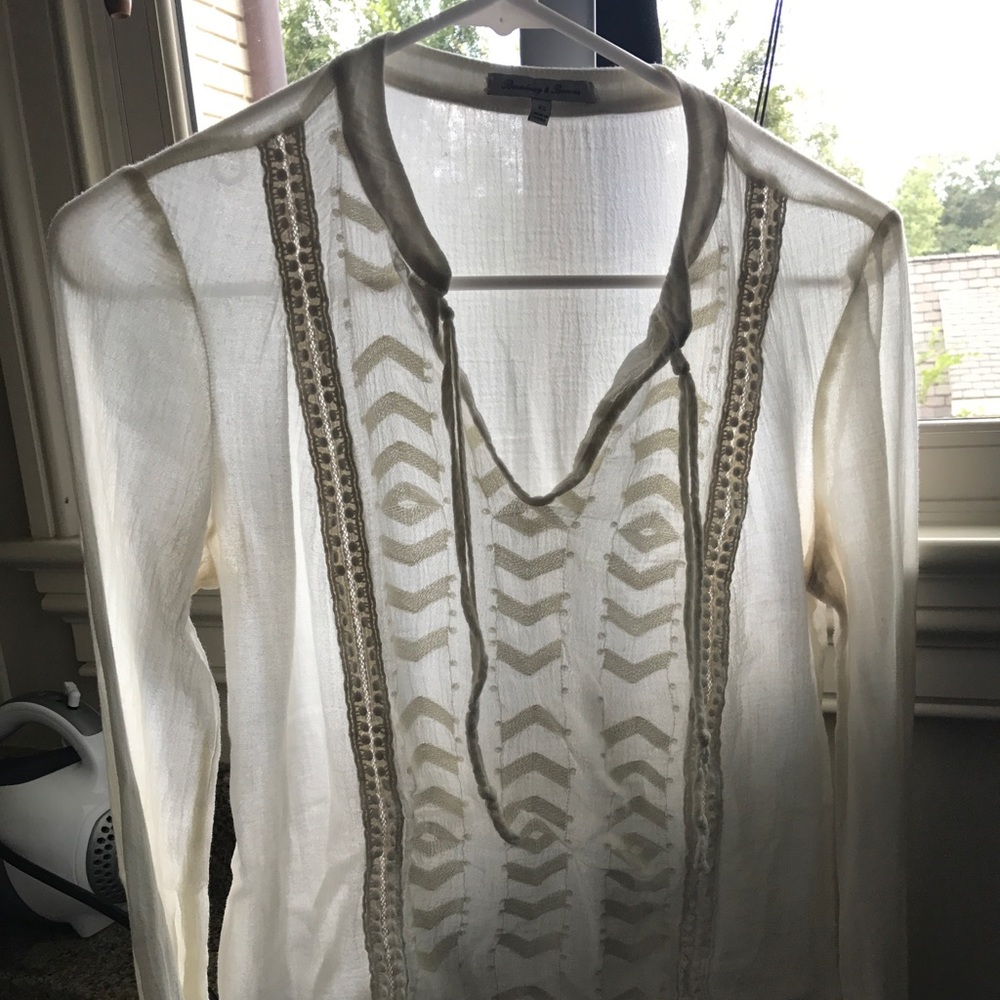 Broadway and Broome white bohemian shirt