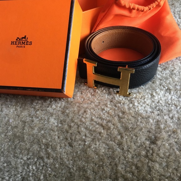 Hermes women\'s 42mm belt reversible tan and black main image 6