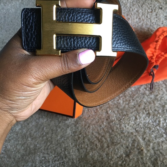 Hermes women\'s 42mm belt reversible tan and black main image 5