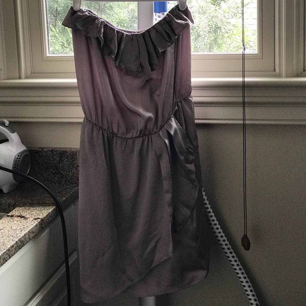 Amanda uprichard strapless shiny mini dress