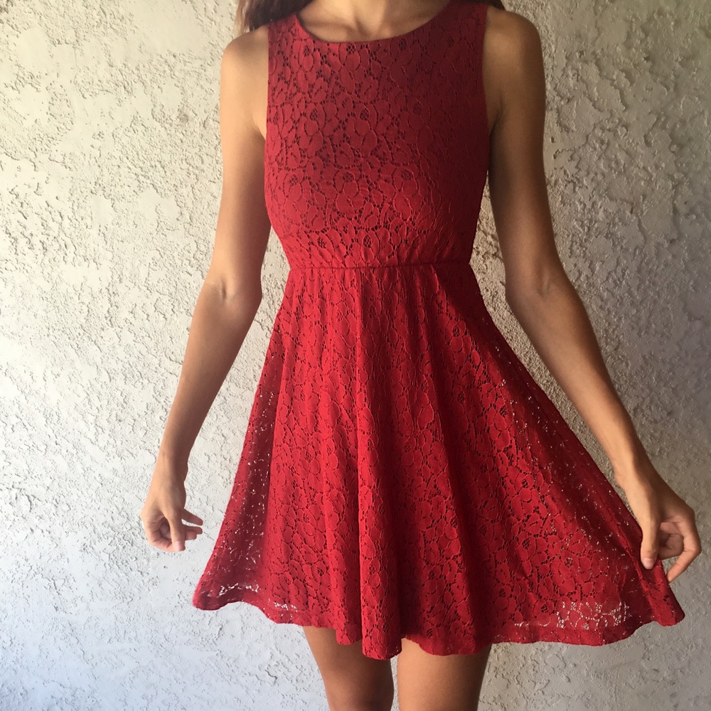 Lovely Red Lace Dress
