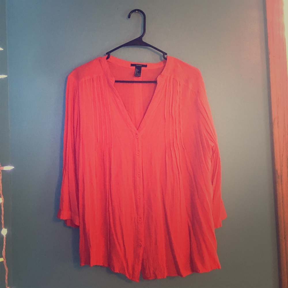 Coral 3/4 sleeve blouse