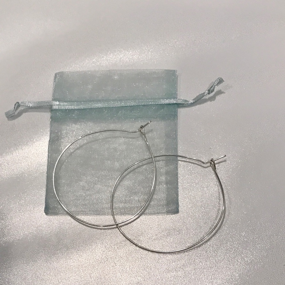 2.5 inch Silver Hoop Earrings