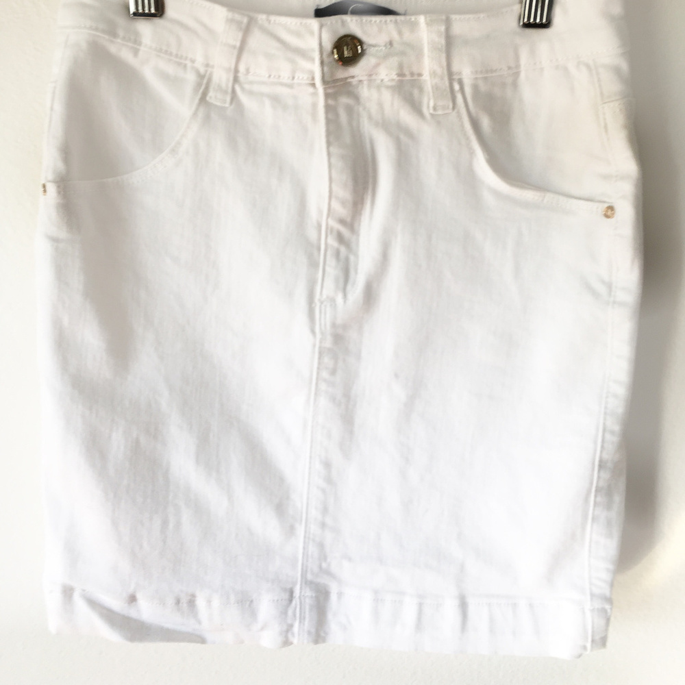 White Denim Skirt