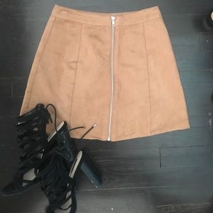 Suede tan skirt