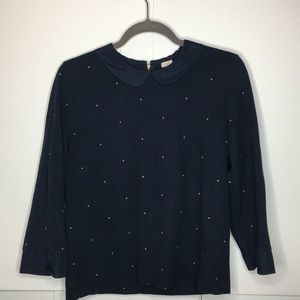 JCrew Peter Pan Collar Poka-Dot Sweater