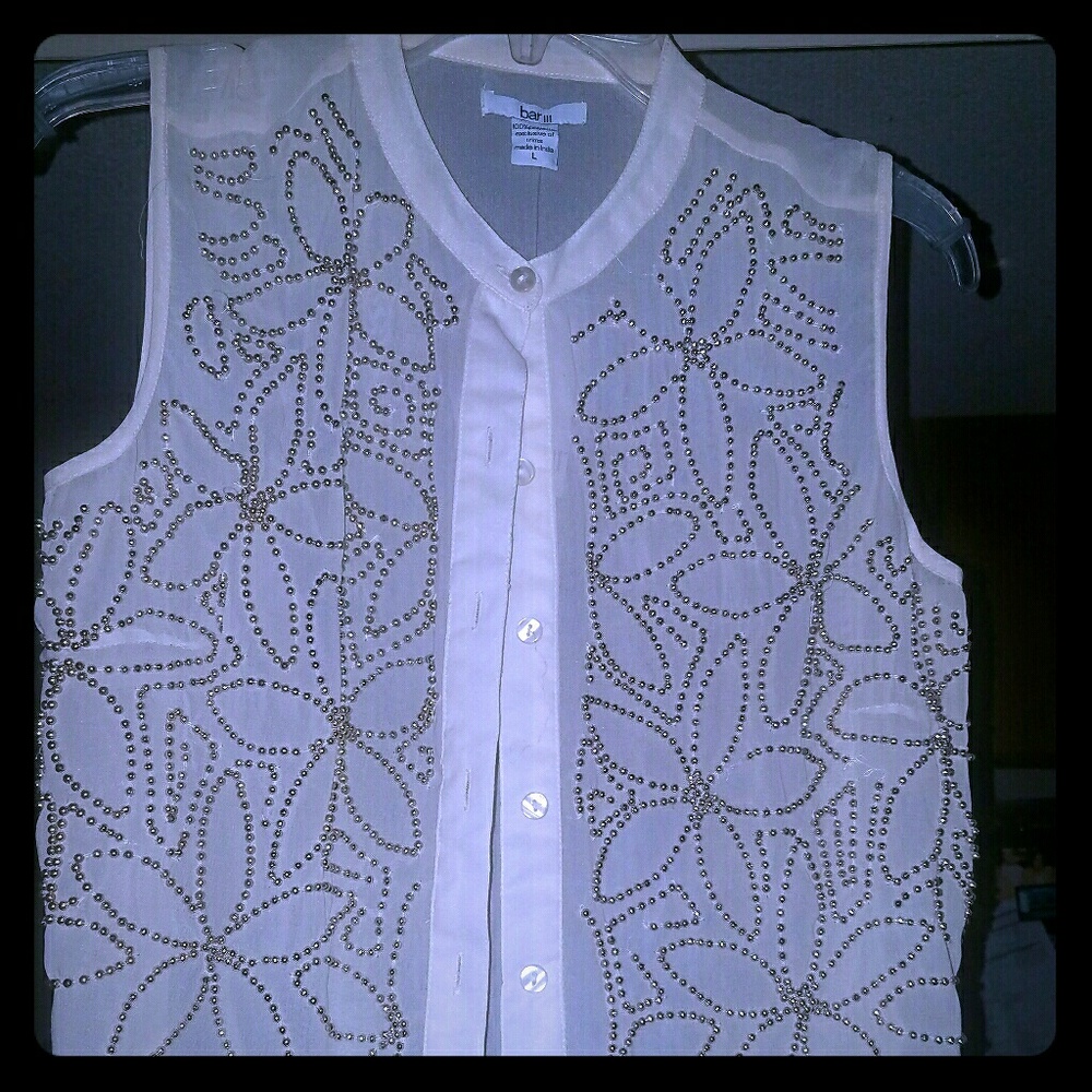 Bar III Beautiful studded  button down  blouse