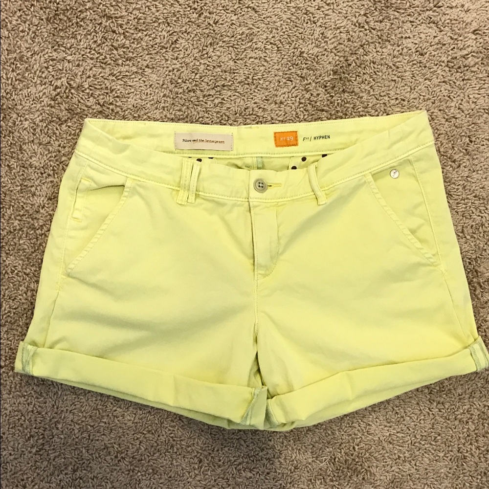 Yellow shorts by Pilcro and the Letterpress