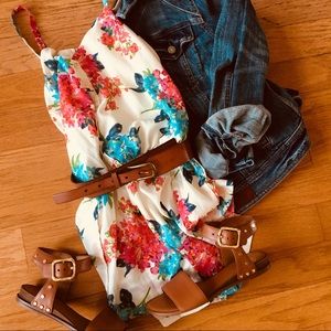 UO Lucca Couture Cream Floral Romper