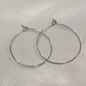 2 inch Silver Hoop Earrings