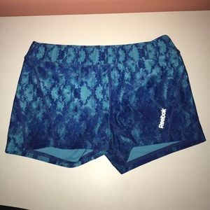 Blue and light blue patterned spandex