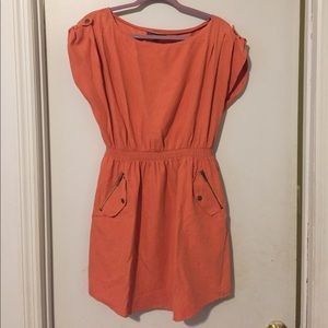 Burnt Orange Faux Suede Dress