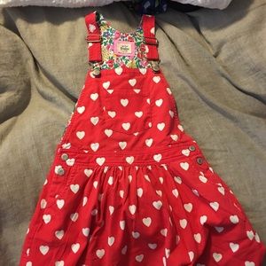 Mini Boden Red Corduroy overall dress
