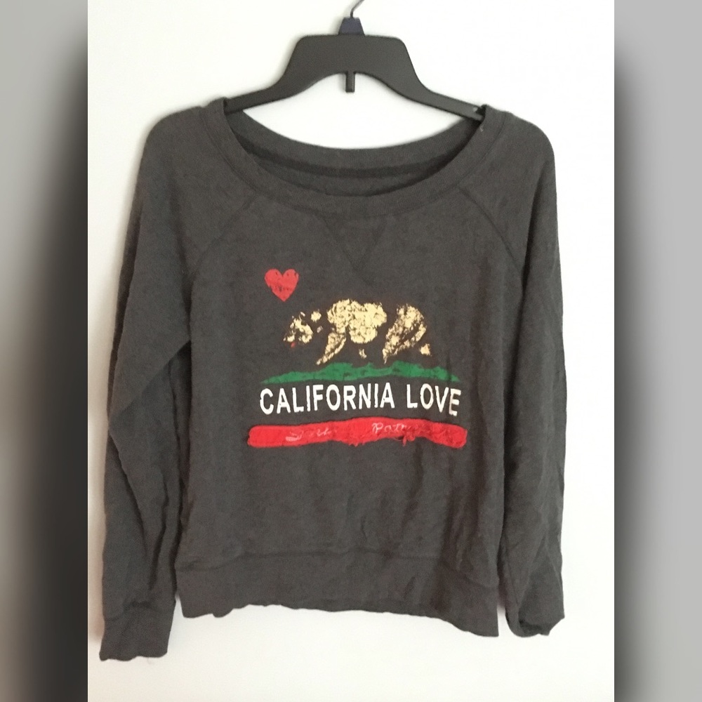 Deb California love gray sweater.